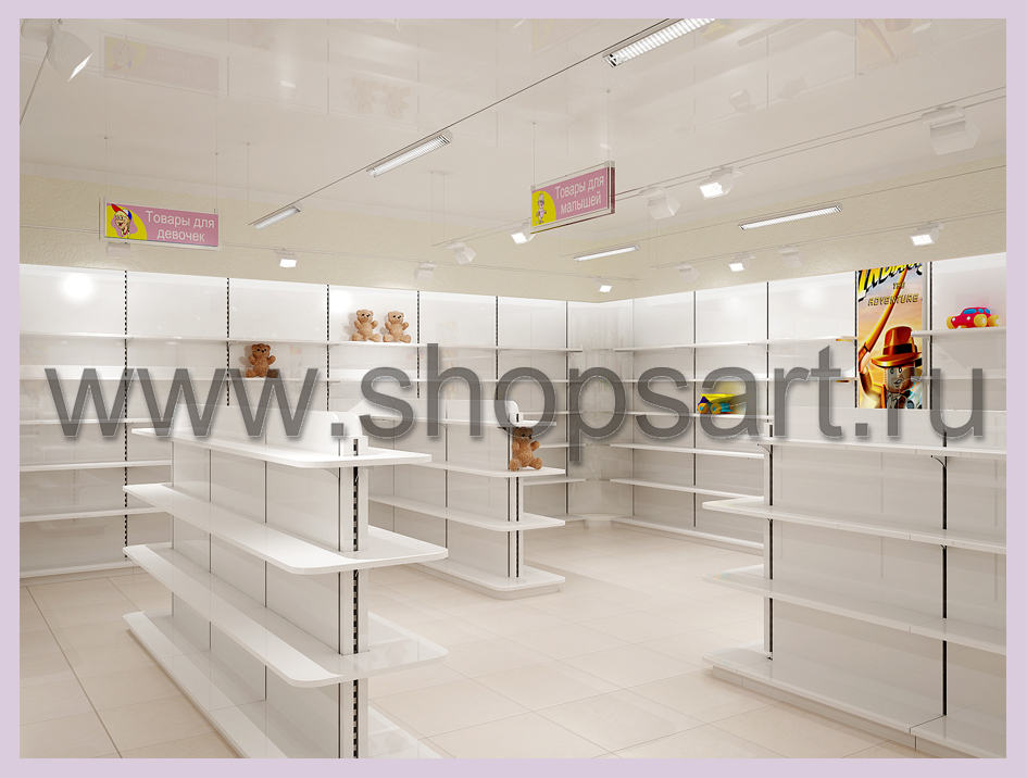 3D визуализация дизайн-проекта детского магазина “ВИННИ” в ТЦ “ЮНИМОЛЛ”