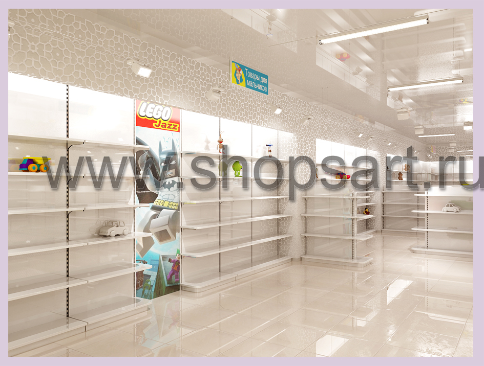 3D визуализация дизайн-проекта детского магазина “ВИННИ” в ТЦ “ЮНИМОЛЛ”