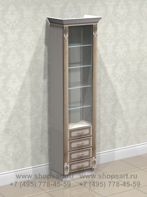Витрина с выдвижными ящиками.