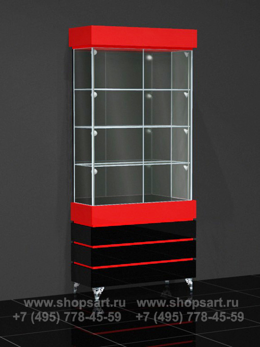 Витрина стеклянная, закрытая.
