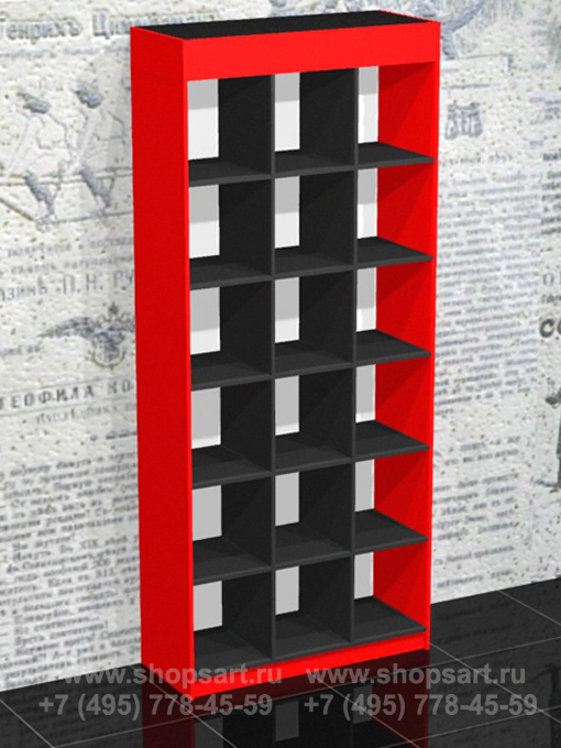 Стеллаж с ячейками.