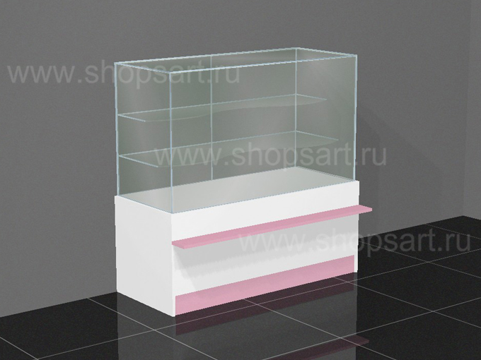 Прилавок торговый стеклянный1200х1170х600мм. 1200х1170х600 мм.