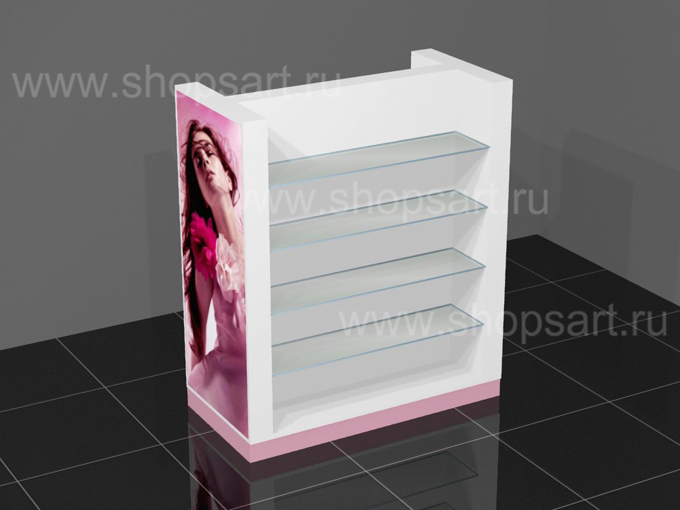 Стойка островная со световым коробом 1400х1200х600 мм.