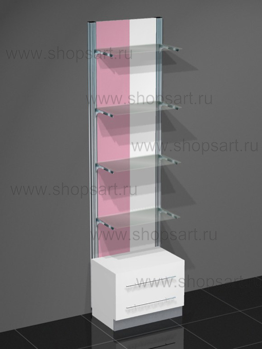 Стеллаж с нокопителем на и стойками на опорох 2450х670х600мм.