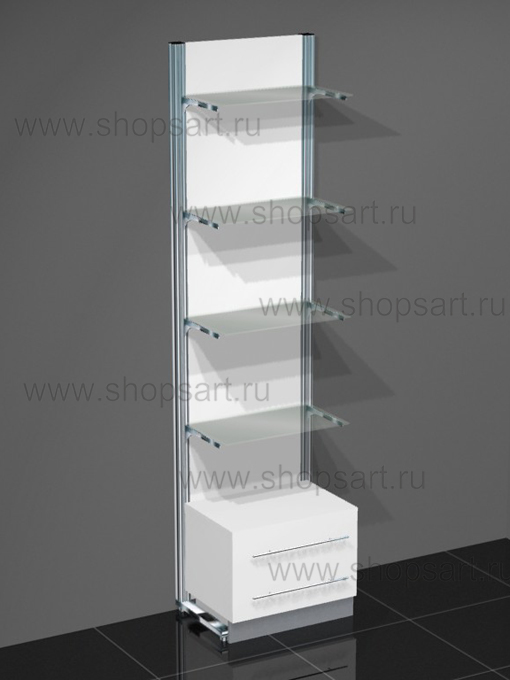 Стеллаж узкий с полками 2450х670х600мм.