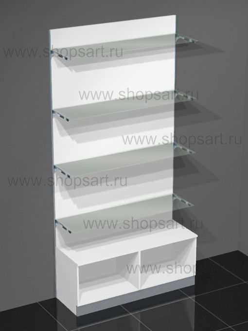 Стеллаж пристенный с полками 2400х900х400мм.