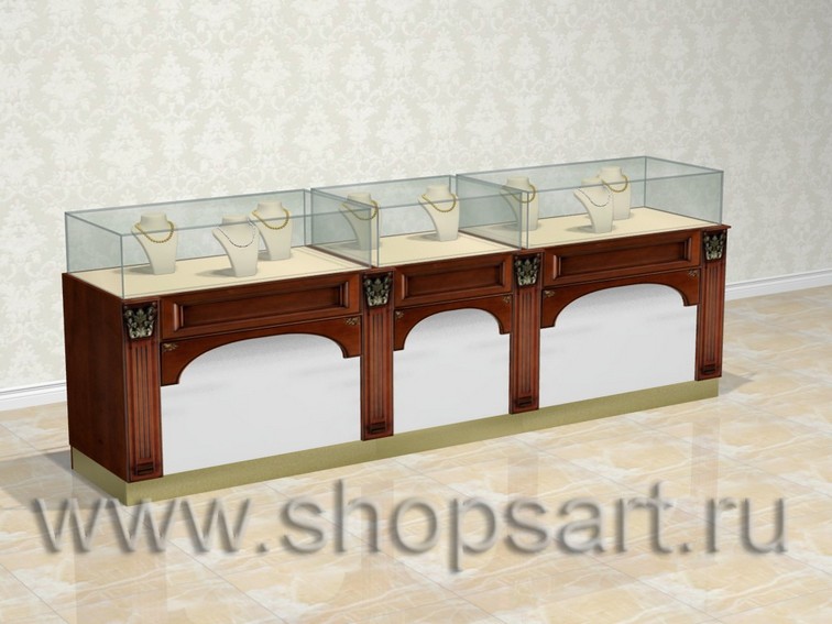 Линия прилавков в классическом стиле.