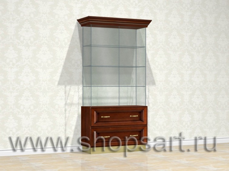 Витрина стеклянная для ювелирных украшений.
