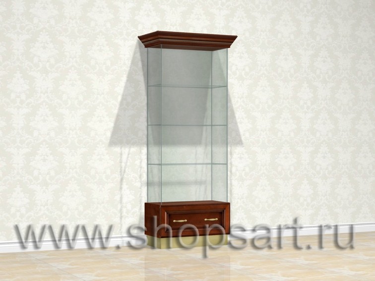 Витрина стеклянная для ювелирных украшений.