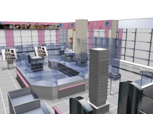 Торговое оборудование коллекции РОЗОВАЯ ЛИНИЯ для магазина косметики Торговое оборудование РОЗОВАЯ ЛИНИЯ для магазина косметики