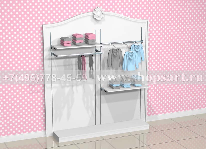 Стеллаж для одежды с подиумом навеской Монализа