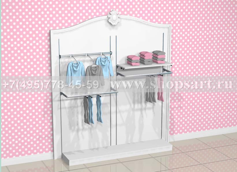 Стеллаж для одежды с подиумом кронштейнами Монализа