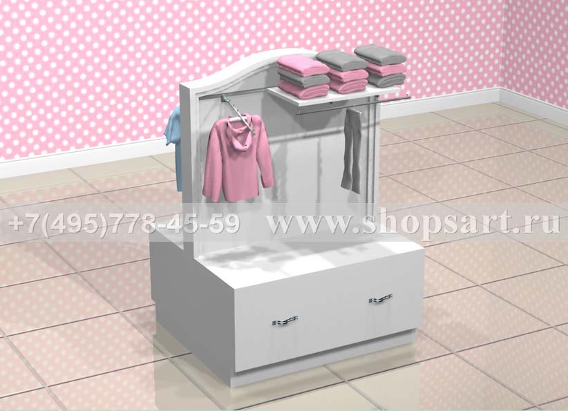 Стойка островная двухсторонняя с полками Монализа