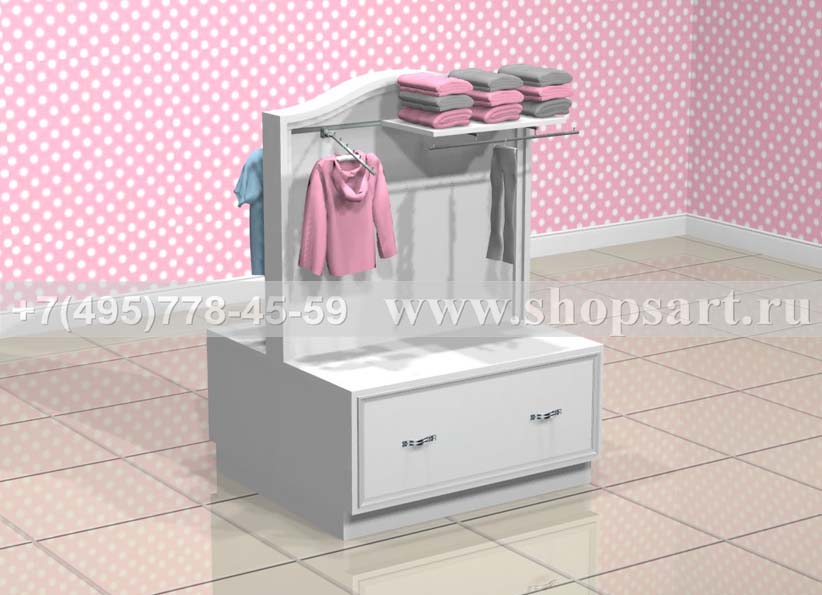 Стойка островная двухсторонняя для одежды Монализа