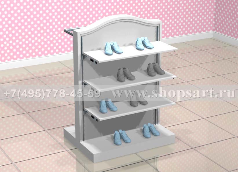 Стойка островная двухсторонняя для одежды с подиумом Монализа