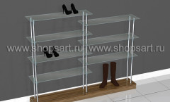 Стеклянная этажерка для обуви