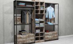 Блок пристенных стеллажей для одежды накопитель торговое оборудование ЛОФТ