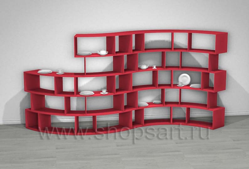 Стеллаж витринный Волна торговое оборудование ДОМИНО