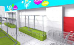 Дизайн интерьера магазина МАЛЫШ-АМ коллекция ТОРГОВЫЕ СТЕЛЛАЖИ Дизайн 11