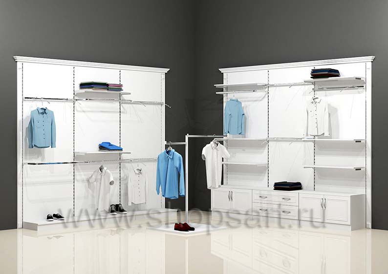 Торговое оборудование коллекции БЕЛАЯ КЛАССИКА для магазинов одежды Торговое оборудование БЕЛАЯ КЛАССИКА для магазинов одежды