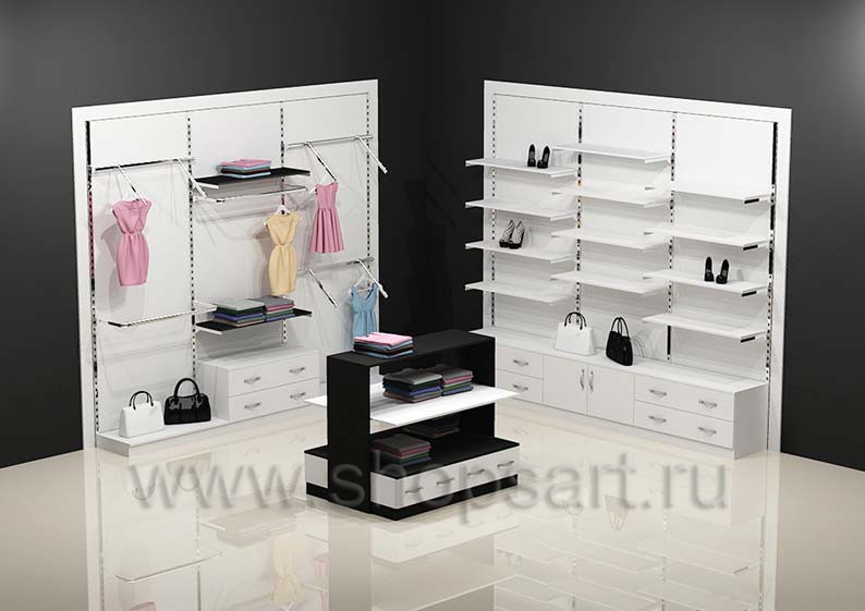 Торговое оборудование коллекции ЧЕРНО БЕЛАЯ КЛАССИКА для магазинов одежды Торговое оборудование ЧЕРНО БЕЛАЯ КЛАССИКА для магазинов одежды