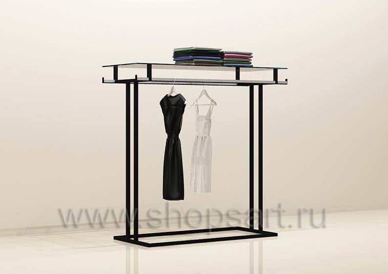 Стойка для магазина одежды двусторонняя торговое оборудование ЧЕРНО БЕЛАЯ КЛАССИКА