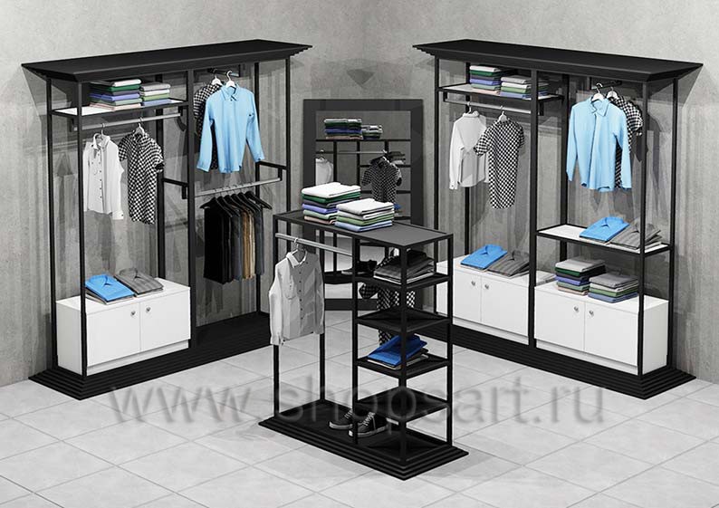 Торговое оборудование коллекции КЛАССИЧЕСКИЙ ЛОФТ для магазинов мужской одежды Торговое оборудование КЛАССИЧЕСКИЙ ЛОФТ для магазинов мужской одежды