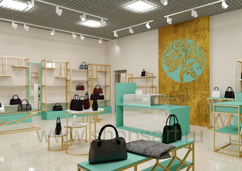 Торговое оборудование коллекции ТИФФАНИ для магазинов сумок Торговое оборудование ТИФФАНИ для магазинов сумок