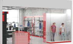 Дизайн магазина одежды коллекция торгового оборудования КРАСНАЯ ЛИНИЯ Дизайн 13