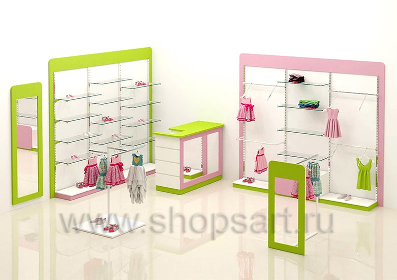 Торговое оборудование коллекции АКВАРЕЛИ для детских магазинов Торговое оборудование АКВАРЕЛИ для детских магазинов