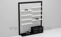 Стеллаж пристенный с накопителем торговое оборудование ЧЕРНОЕ И БЕЛОЕ