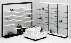 Оборудование для магазина обуви торговая мебель ЧЕРНОЕ И БЕЛОЕ