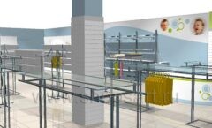 Дизайн магазина детской одежды Планета детства ТРЦ Азовский торговое оборудование ГОЛУБАЯ ЛАГУНА Дизайн 06