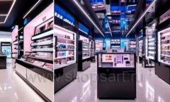 Дизайн интерьера магазина косметики торговое оборудование НАТУРЕЛЬ Дизайн 01