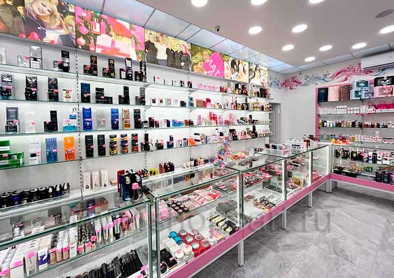 Торговое оборудование для магазина косметики Аромат Ставрополь коллекция РОЗОВАЯ ЛИНИЯ Фото