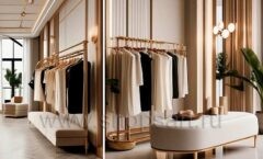 Дизайн интерьера 3 магазина одежды торговое оборудование ЗОЛОТАЯ ЛИНИЯ Дизайн 1