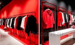 Дизайн интерьера магазина одежды 2 торговое оборудование КРАСНАЯ ЛИНИЯ Дизайн 03