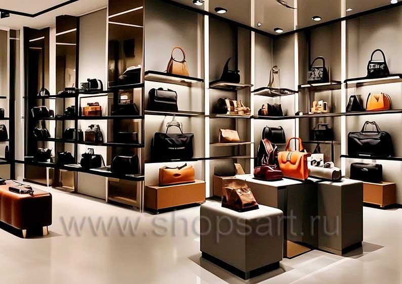 Дизайн интерьера магазина сумок