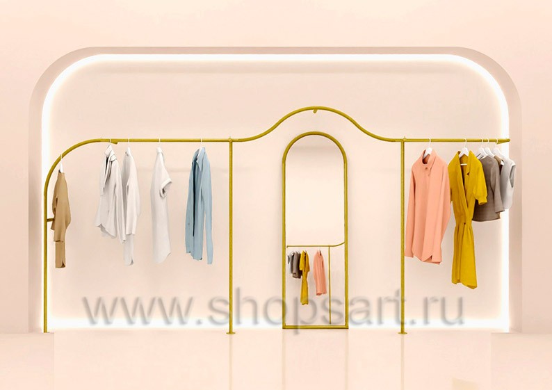 Вешало пристенное для одежды торговое оборудование ЗОЛОТАЯ ЛИНИЯ