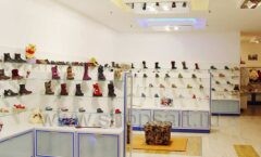 Торговое оборудование отдела детской обуви магазина Винни ТЦ Беляево коллекция СИНИЙ ВЕТЕР Фото 1