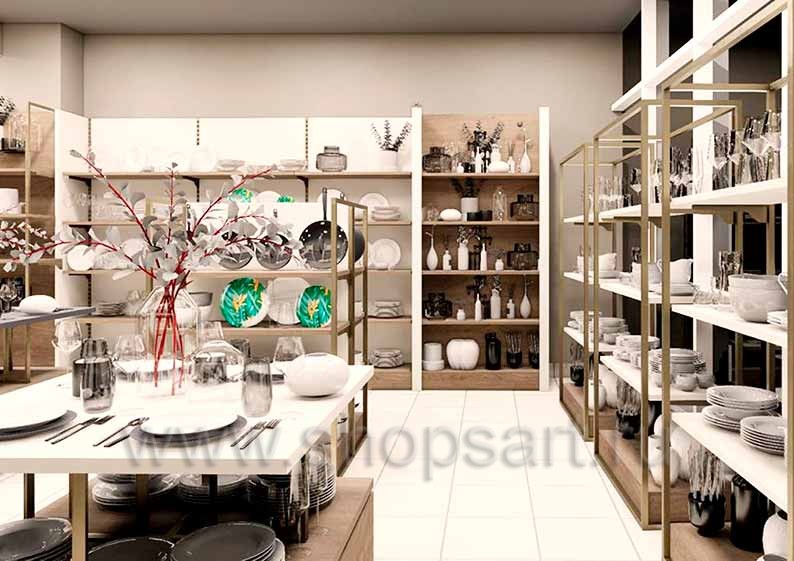 Торговая мебель для магазинов посуды коллекции БОГЕМИЯ Торговая мебель для магазинов посуды БОГЕМИЯ